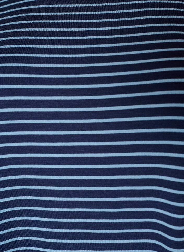 Gestreiftes T-Shirt aus Viskose mit Rundhalsausschnitt, Blau, Packshot image number 2