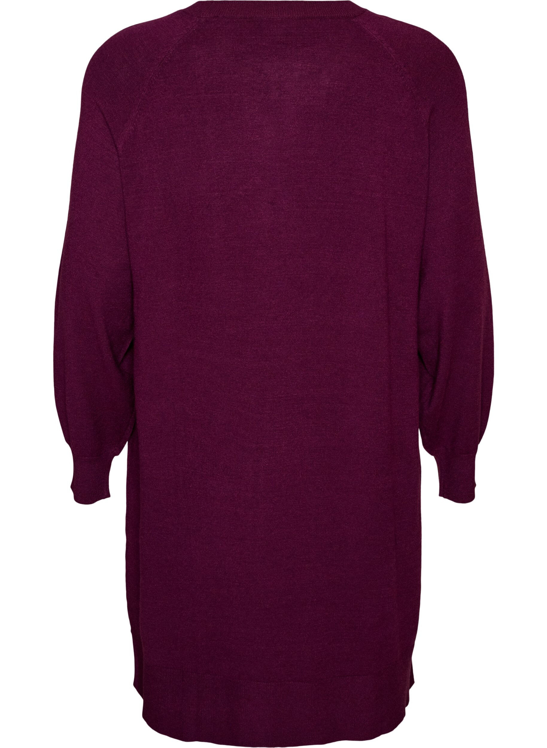 ZizziStrickkleid mit Raglan&auml;rmeln und Mittelnaht, Rot, Packshot image number 1