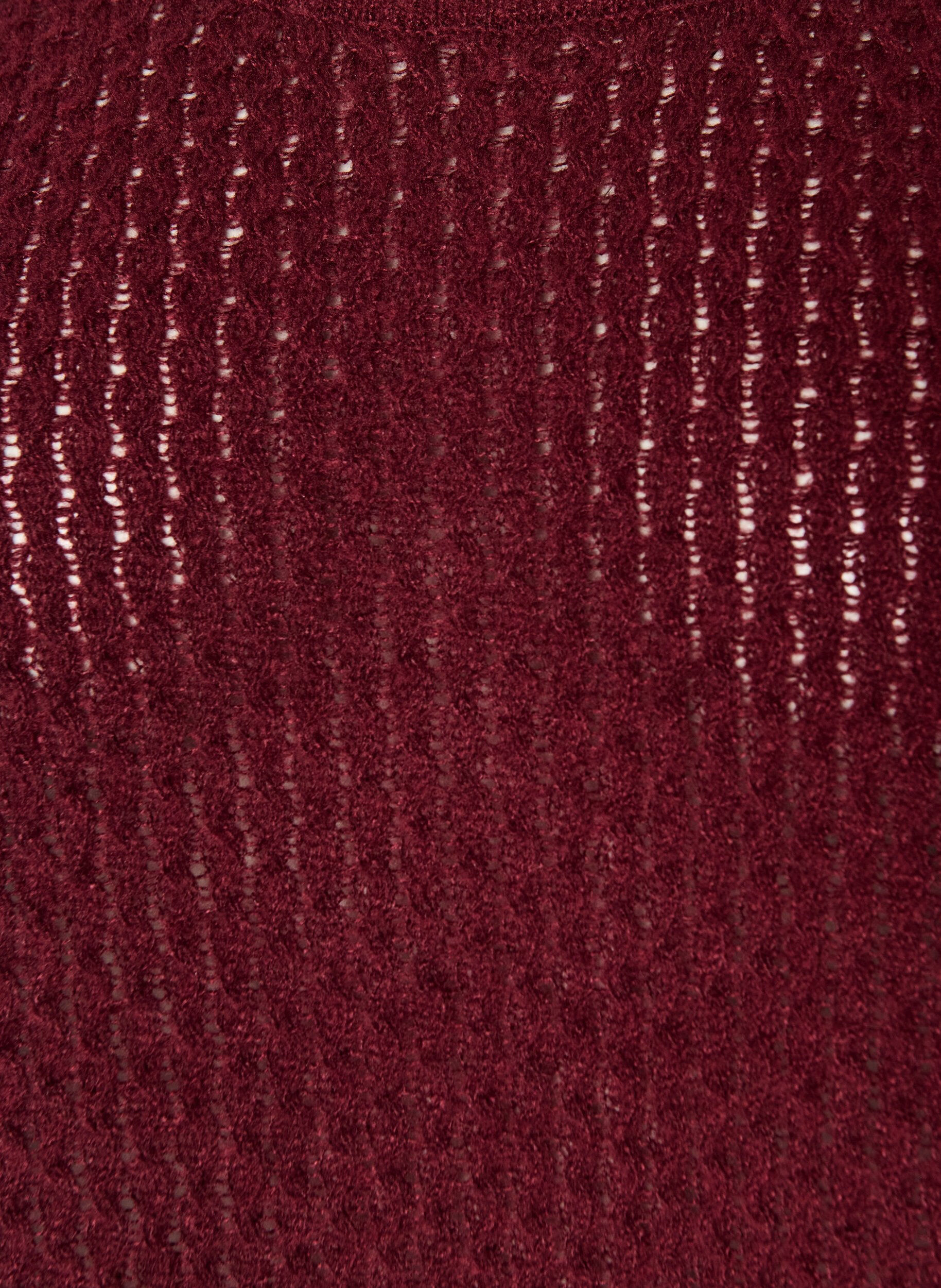 ZizziStrickbluse mit strukturiertem Lochmuster, Rot, Packshot image number 2