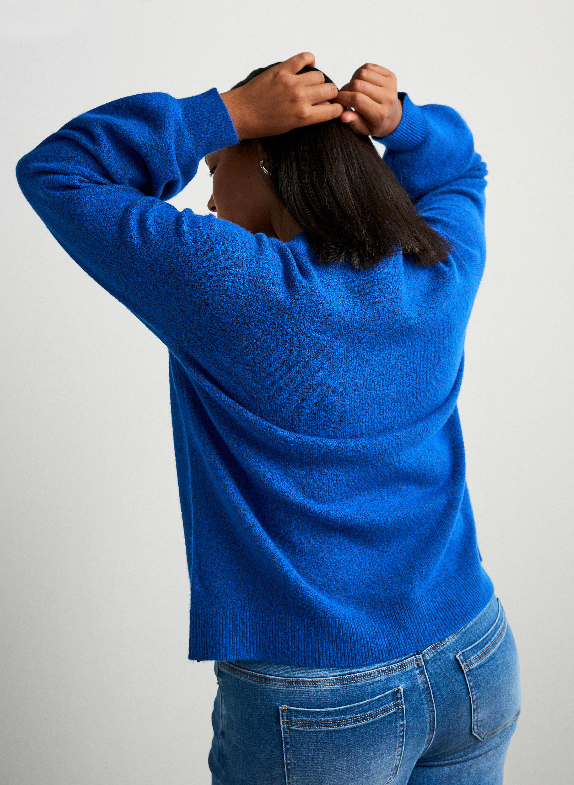 ZizziStrickjacke aus weichem Strick mit goldfarbenen Kn&ouml;pfen, T&uuml;rkis, Model image number 2