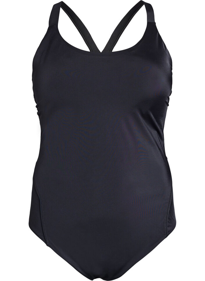 Badeanzug mit Rückendetail, Schwarz, Packshot image number 0