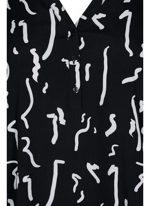 Langarm Bluse aus Viskose, Black Paint Strokes, Packshot image number 2