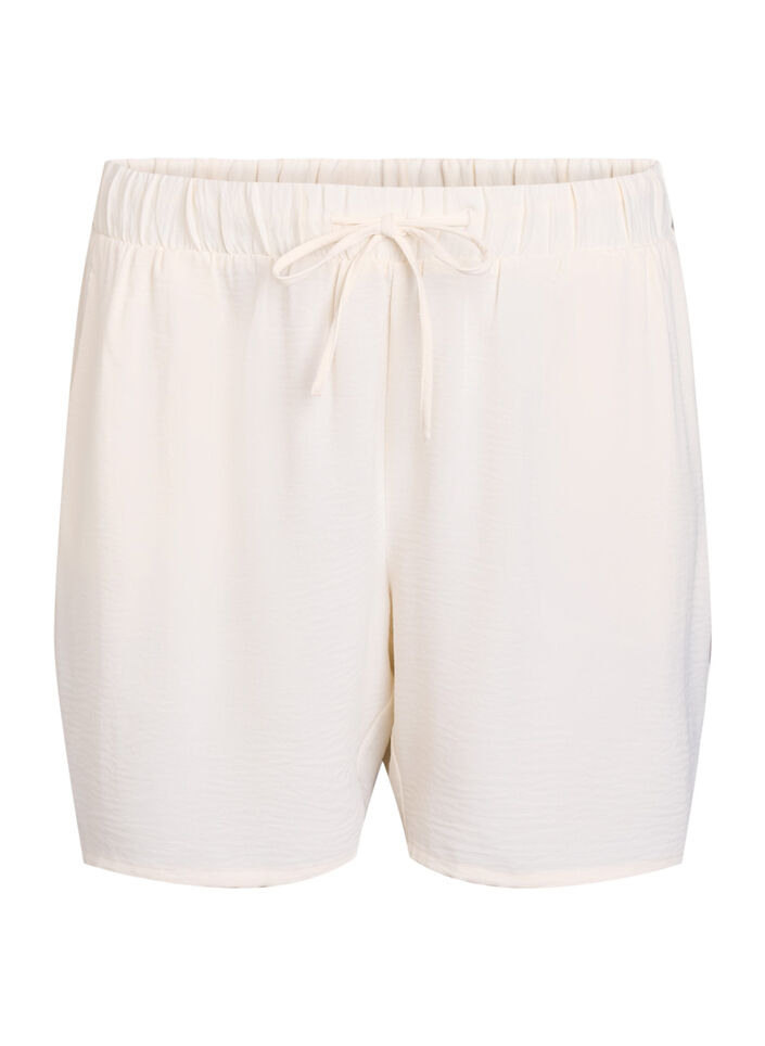 Kurze Hose mit Taschen und elastischem Bund, Vanille, Packshot image number 0