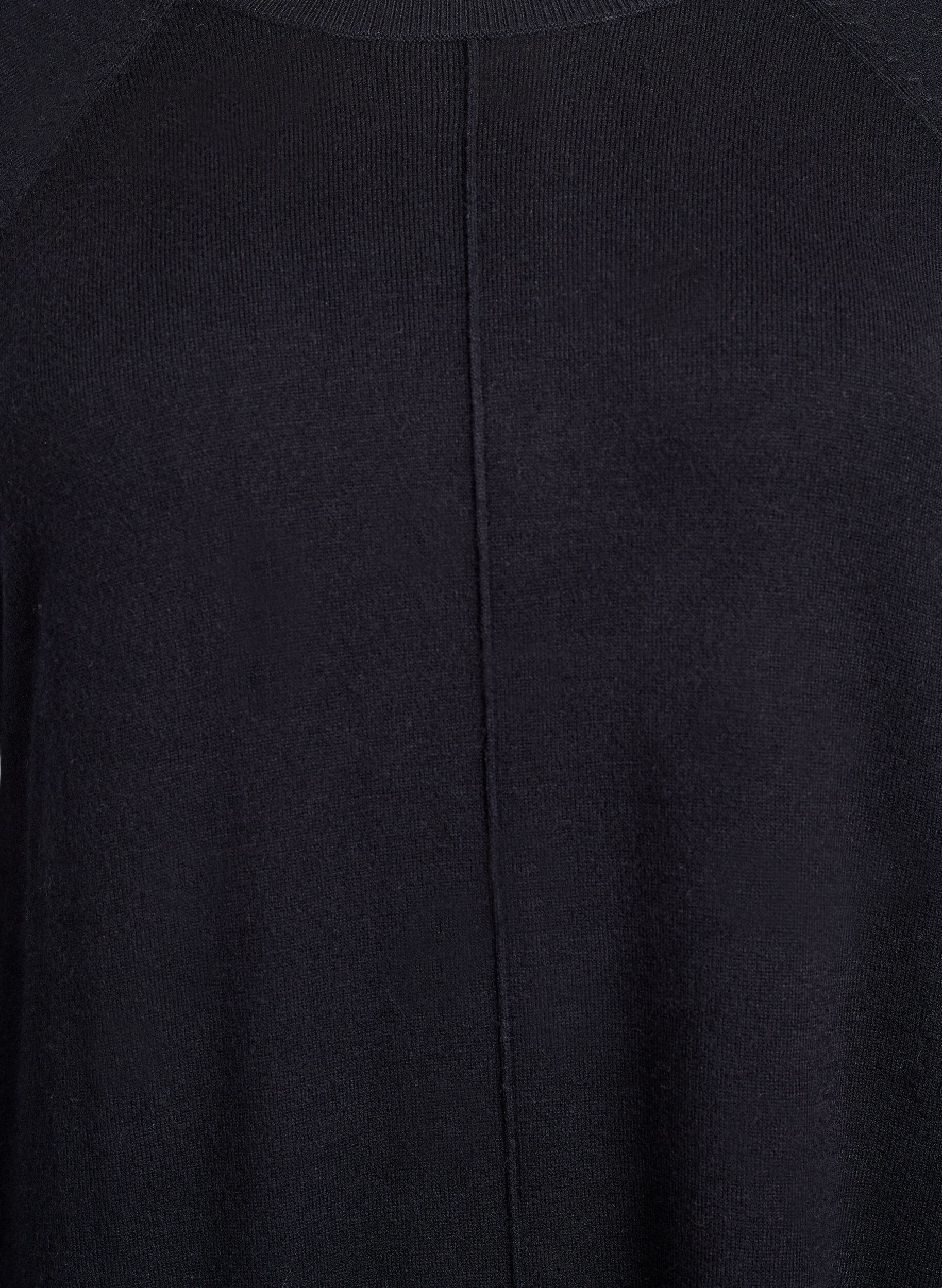 Zizzi Strickkleid mit Raglan&auml;rmeln und Mittelnaht, Schwarz, Packshot image number 2