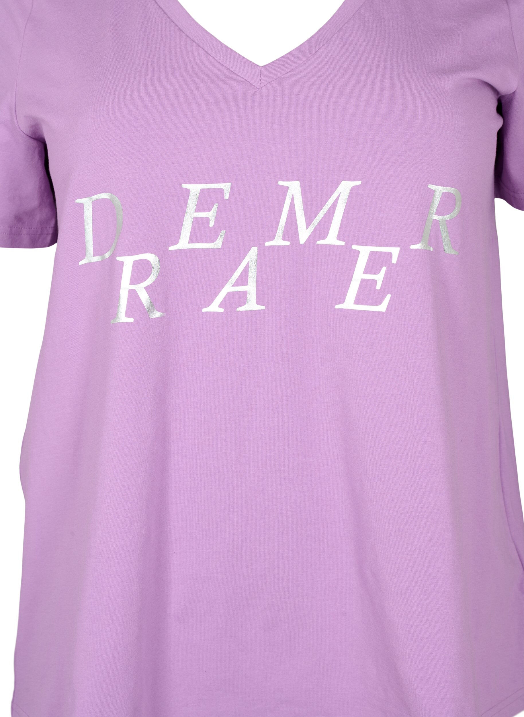 Zizzi Nachtshirt aus Baumwolle mit Text-Print, L.Crystal w.Dreamer, Packshot image number 2