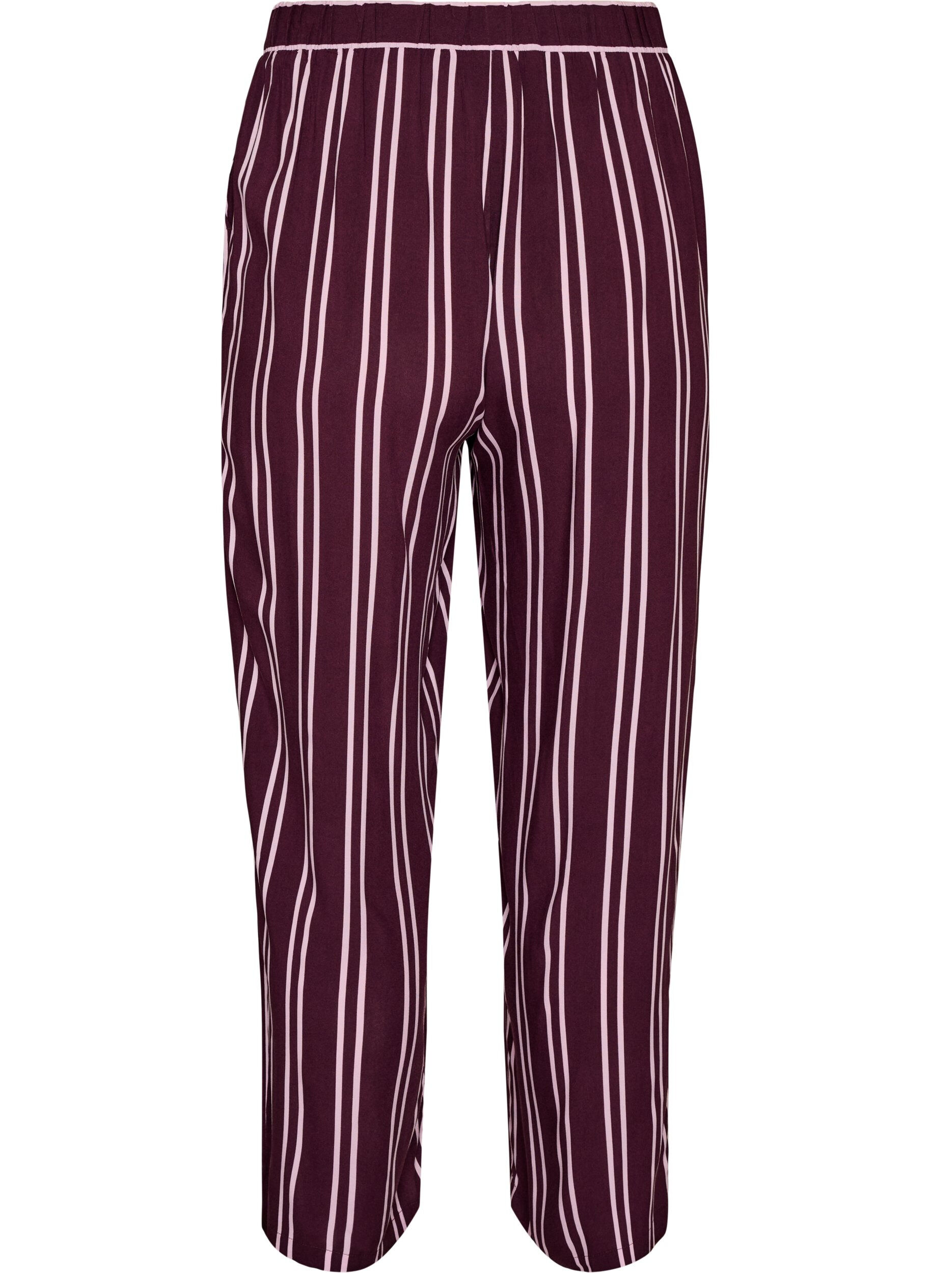 ZizziLockere Nachthose mit Streifen, Dunkles Bordeaux, Packshot image number 1