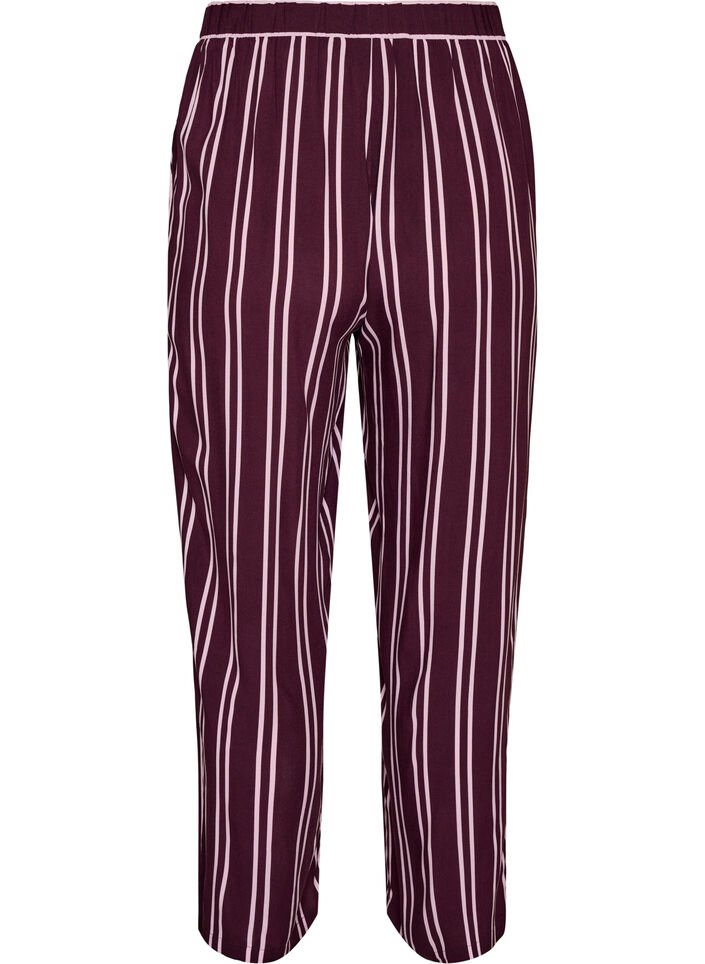 Lockere Nachthose mit Streifen, Dunkles Bordeaux, Packshot image number 1