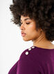 Bluse mit Zierknöpfen, Lila, Model image number 3