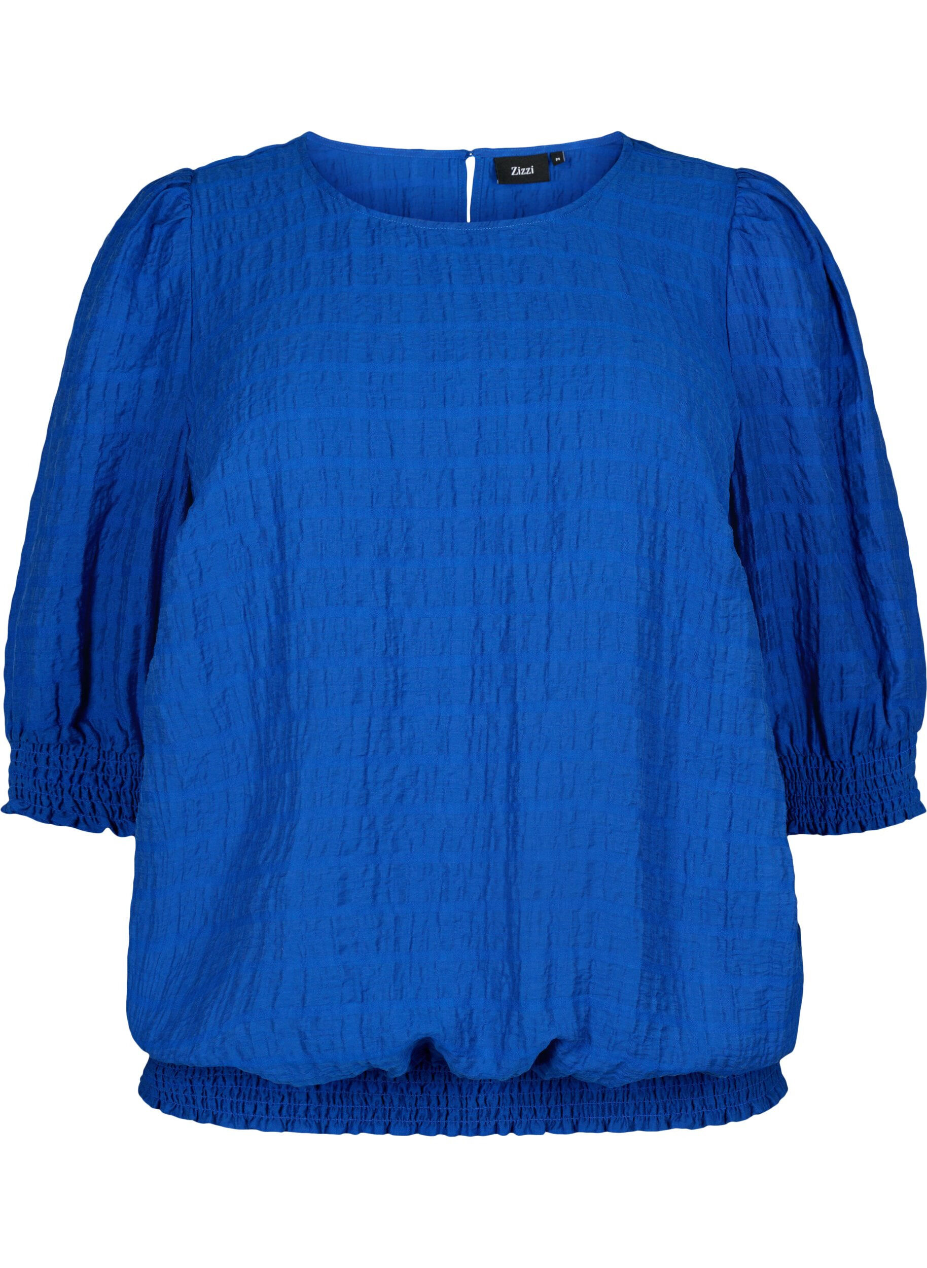 Zizzi Smock Bluse mit Lyocell (TENCEL&trade;), Strong Blue, Packshot image number 0