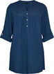 Tunika aus Baumwollmusselin mit Broderie Anglaise, Blau, Packshot image number 0