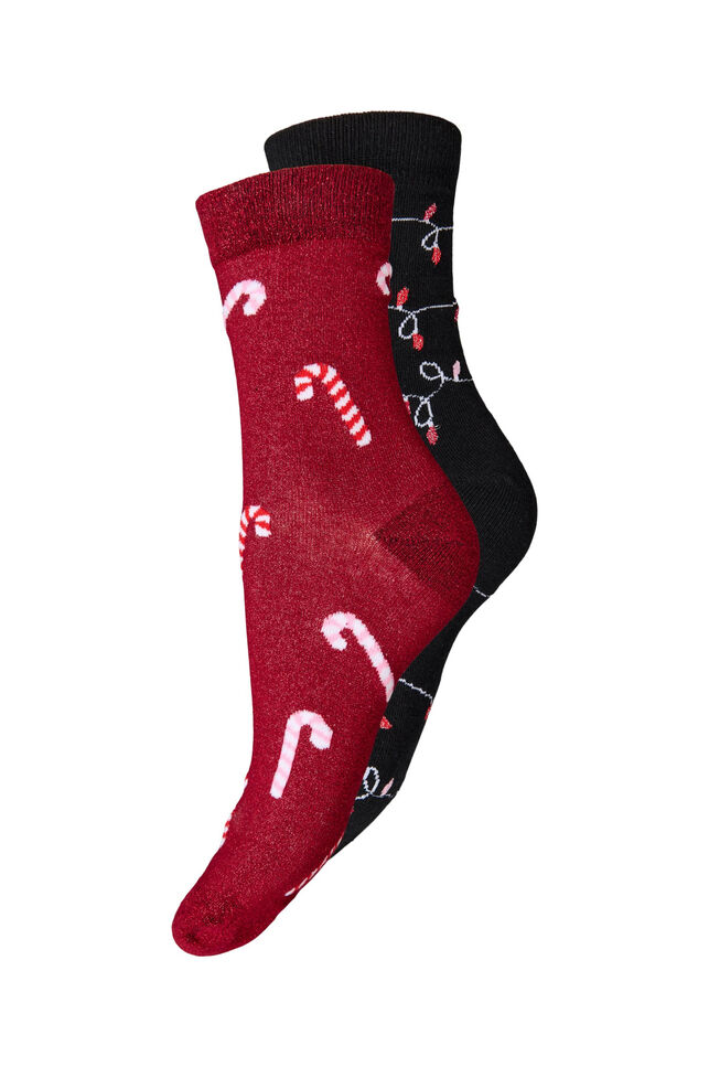 2er-Pack Weihnachtssocken, Rot, Packshot image number 0
