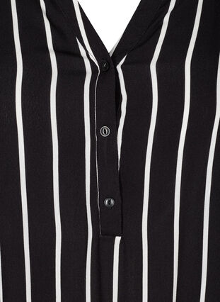 Geblümte Bluse aus Viskose, Black White stripe, Packshot image number 2