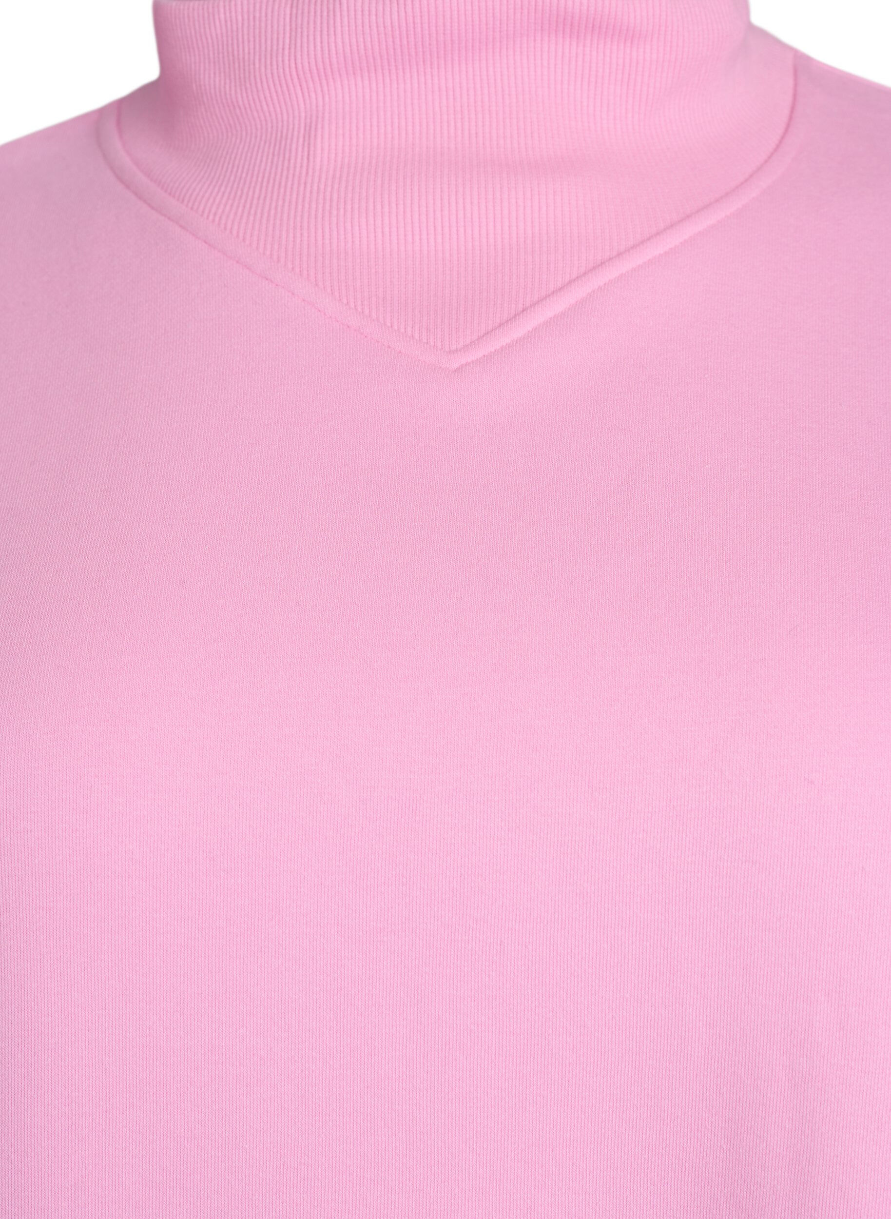Zizzi Sweatshirt mit hohem Kragen und langen &Auml;rmeln, Pink, Packshot image number 2