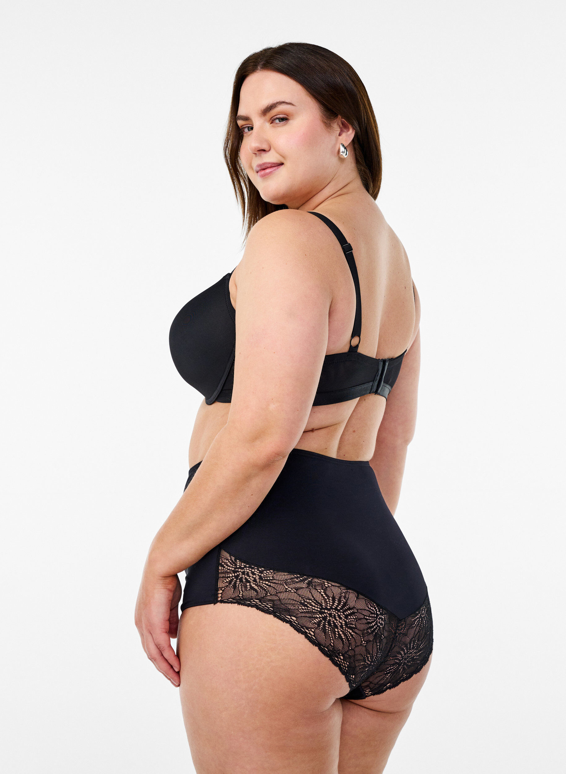 Zizzi Shaping-Slip aus Mikrofaser mit superhohem Bund, Schwarz, Model image number 2