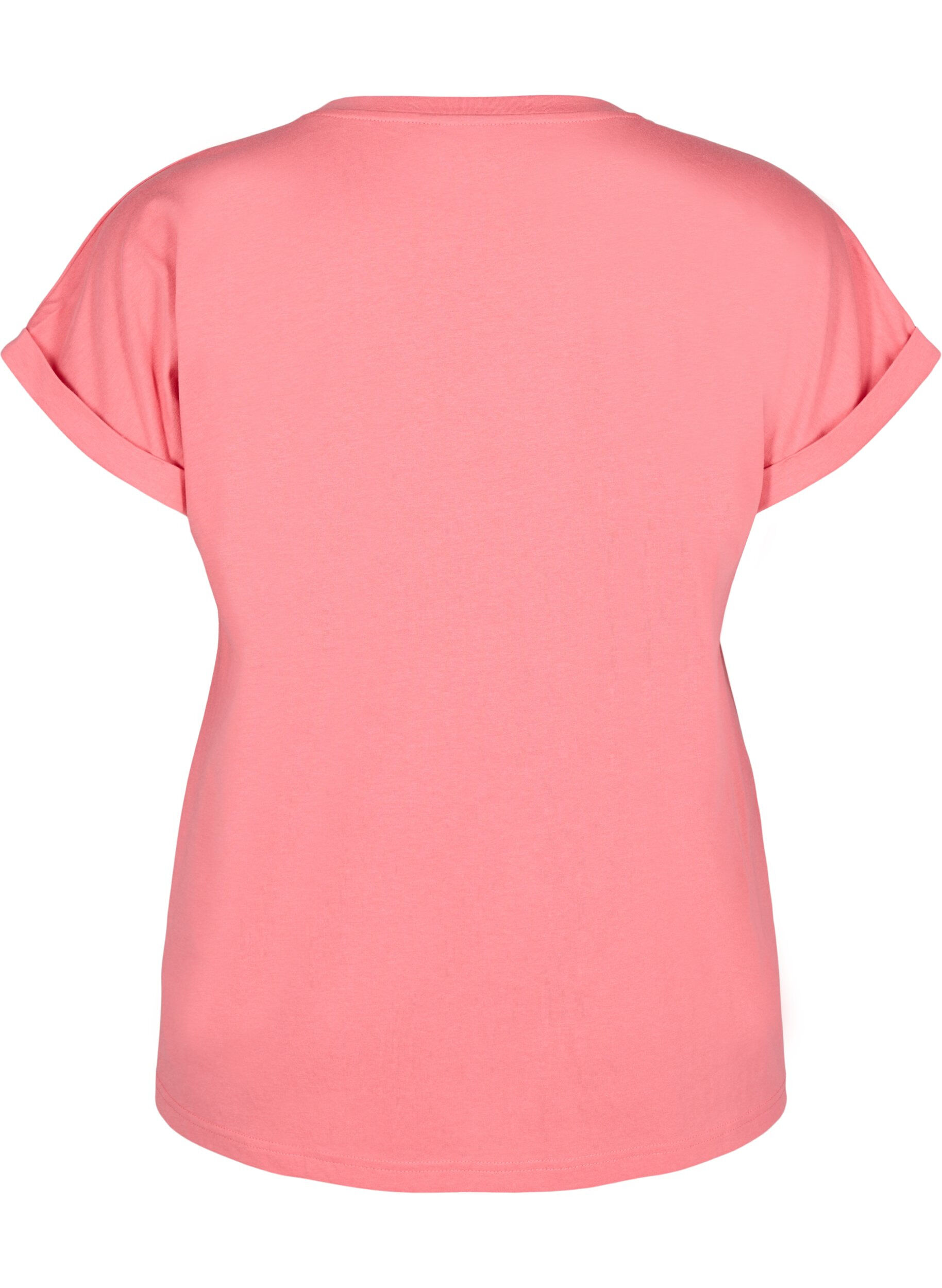ZizziKurz&auml;rmliges T-Shirt aus einer Baumwollmischung, Rot, Packshot image number 1