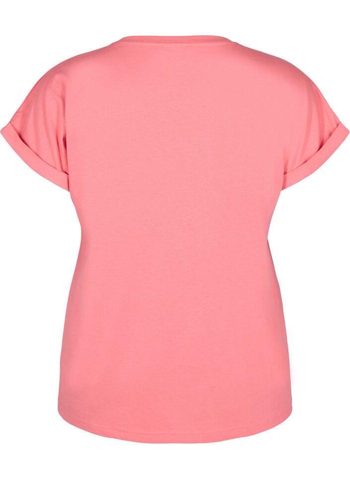 Kurz&auml;rmliges T-Shirt aus einer Baumwollmischung, Rot, Packshot image number 1