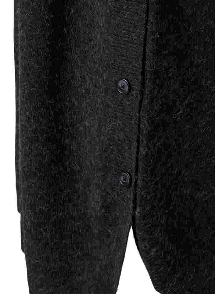 Melange-Strickkleid mit Knöpfen, Dark Grey Melange, Packshot image number 3