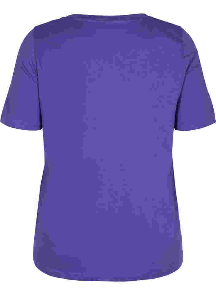 T-Shirt aus Bio-Baumwolle mit V-Ausschnitt, Ultra Violet, Packshot image number 1