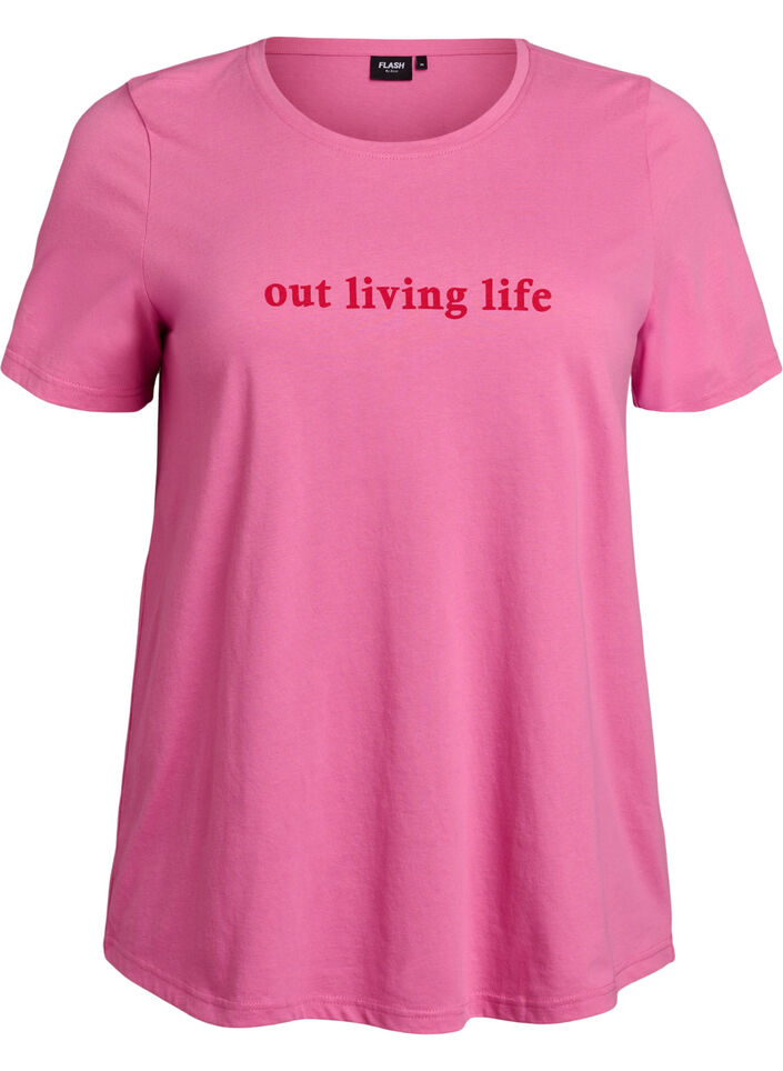 T-Shirt mit Print, Pink, Packshot image number 0