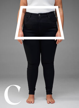 Super Slim-Fit-Jeans mit hoher Taille, Black, Model image number 2