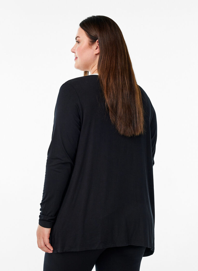 Kimono aus Viskose, Schwarz, Model image number 2