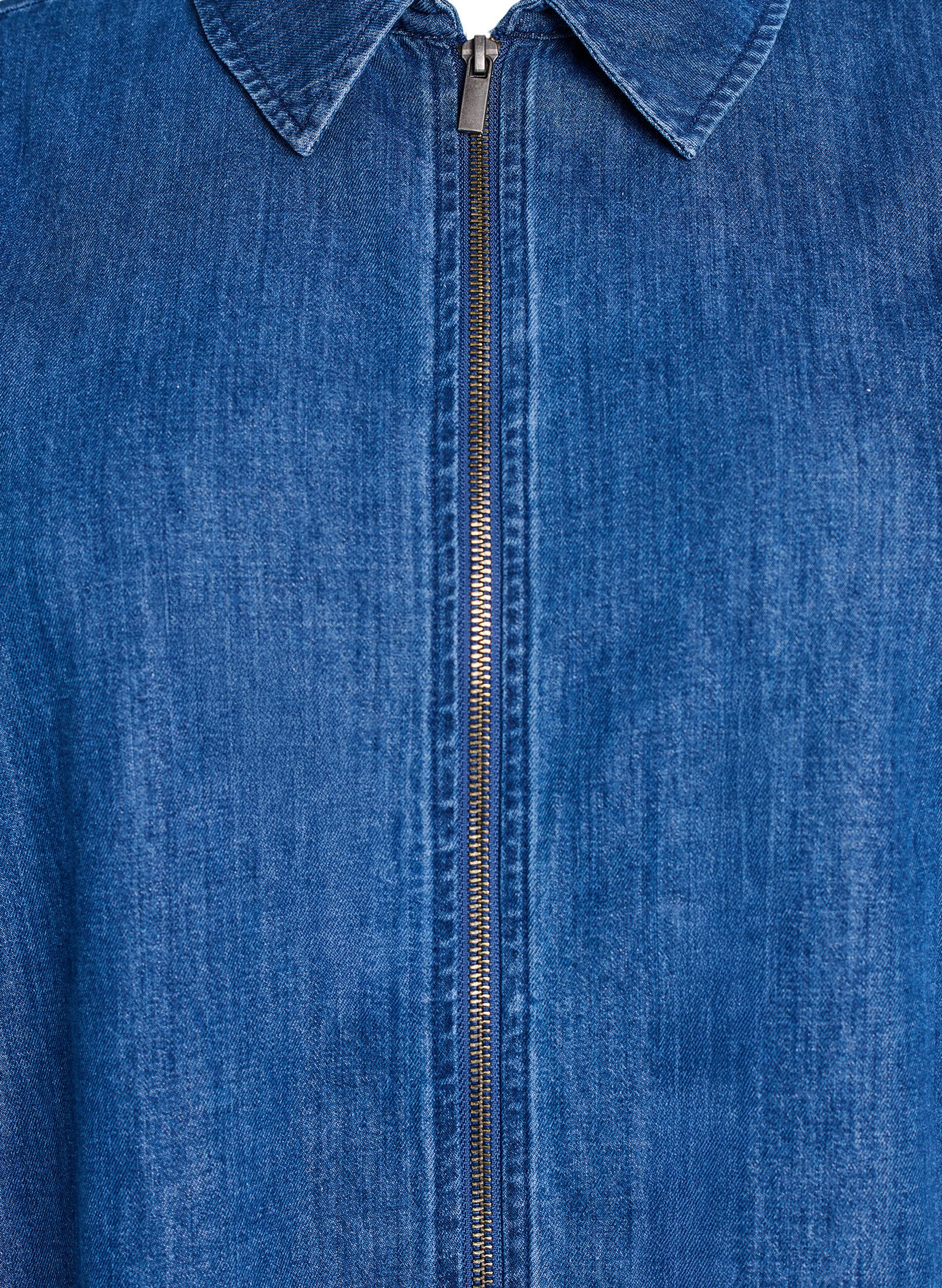 Zizzi Kurzes Denimkleid mit Rei&szlig;verschluss, Blau, Packshot image number 2