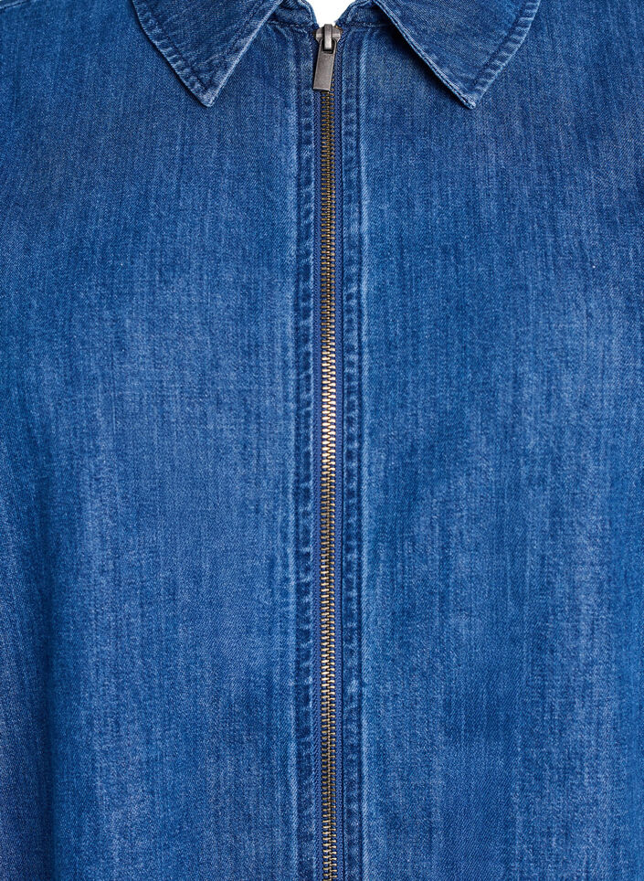Kurzes Denimkleid mit Reißverschluss, Blau, Packshot image number 2