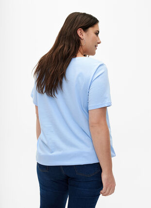 Kurzärmliges T-Shirt aus Baumwolle mit Gummizug am Saum, Serenity w. Live, Model image number 1