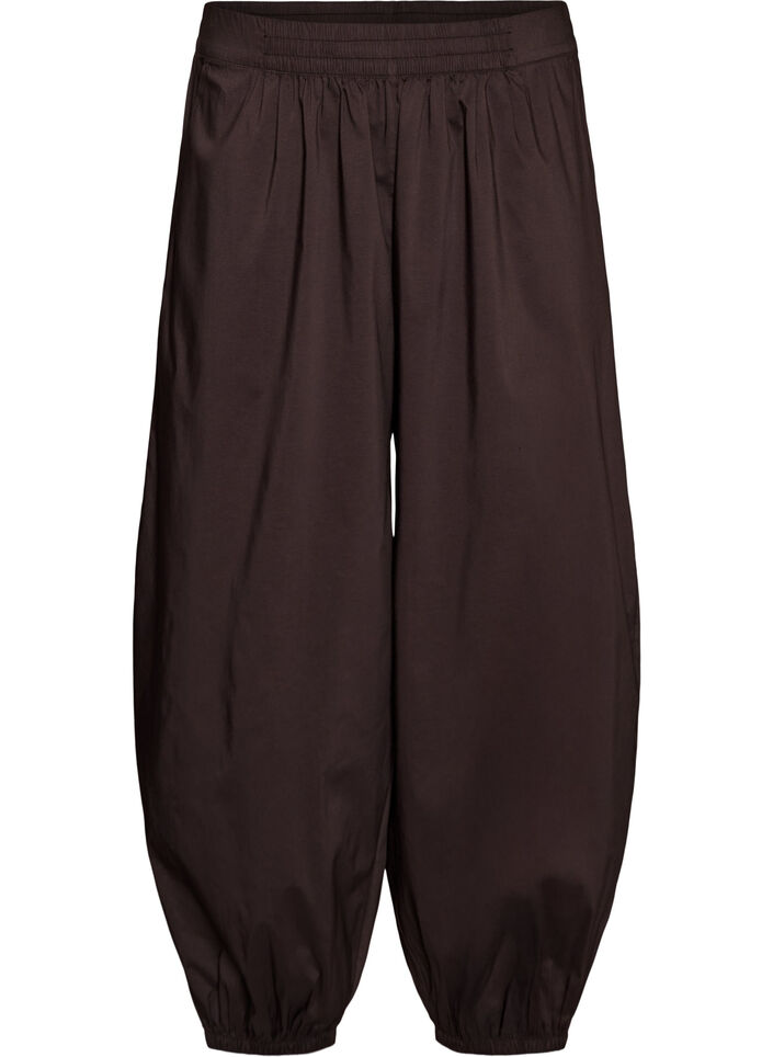 Ballonhose mit Taschen und elastischem Bund, Braun, Packshot image number 0