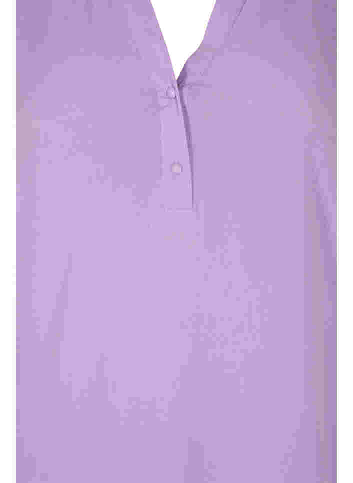 Viskosebluse mit 3/4-Ärmeln und V-Ausschnitt, Regal Orchid , Packshot image number 2