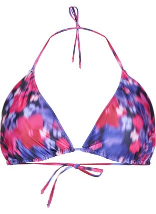 Triangel-Bikini-BH mit Muster, Pink Flower AOP, Packshot image number 0