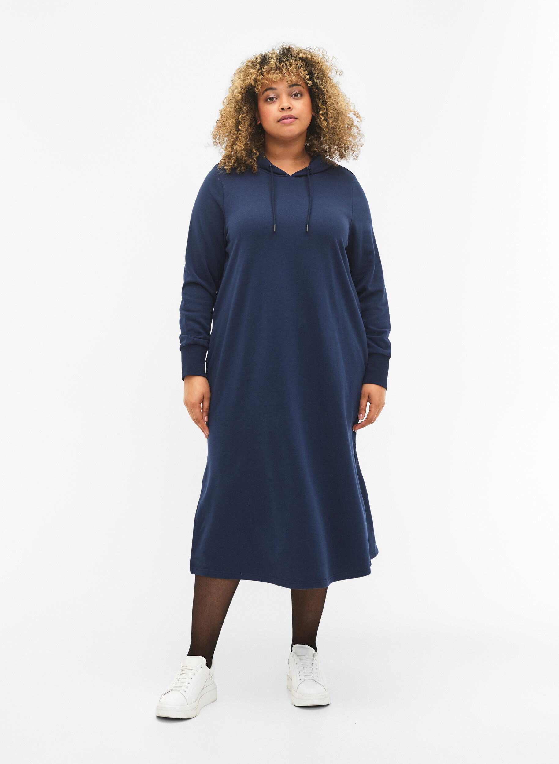 Zizzi Sweatshirtkleid mit Kapuze, Dress Blues, Model image number 0