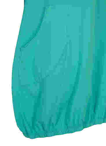 Kurzarm Kleid aus Baumwolle, Aqua Green, Packshot image number 3
