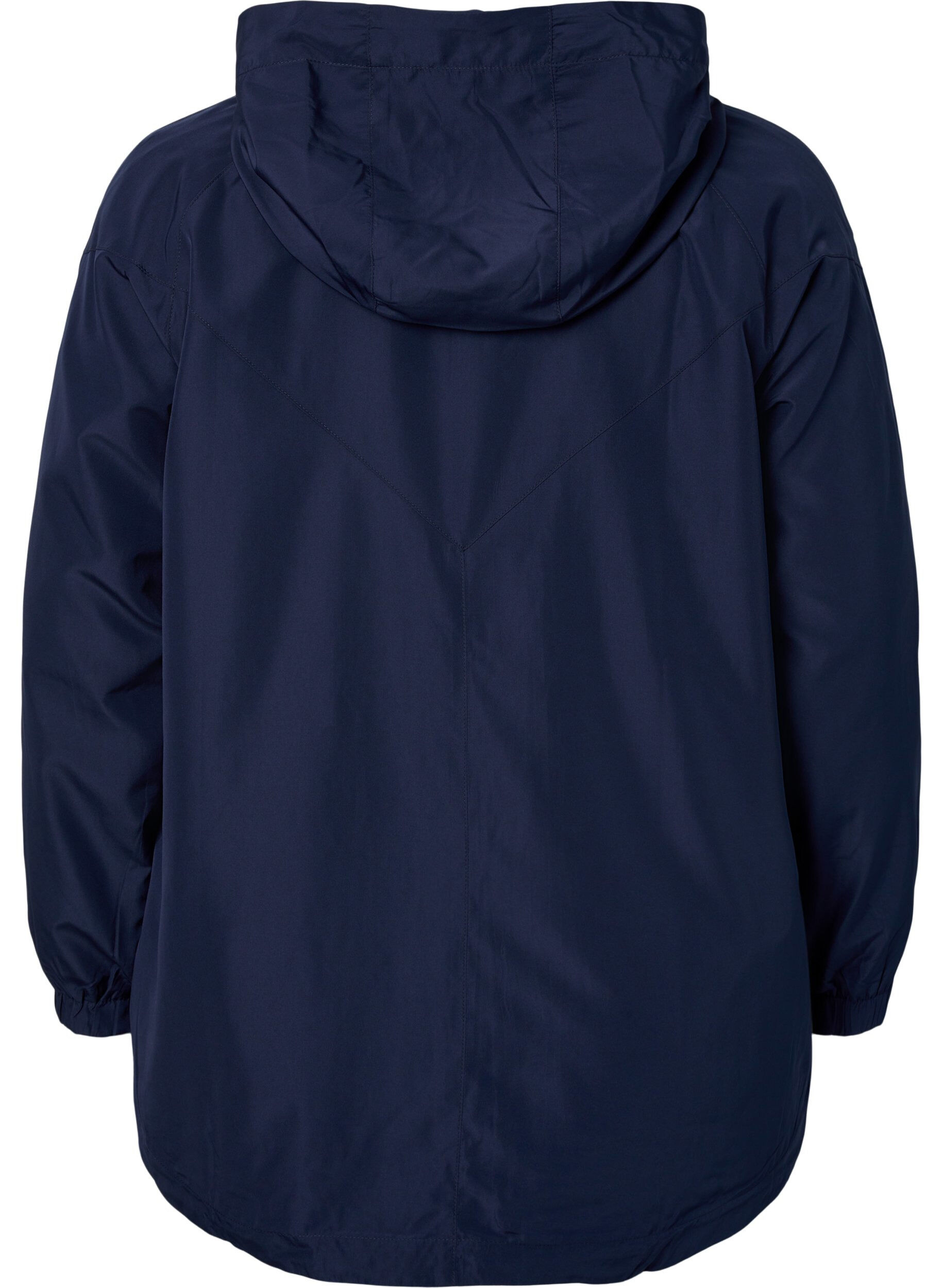 Zizzi Kurze Jacke mit Kapuze und verstellbarer Saum, Navy Blazer, Packshot image number 1