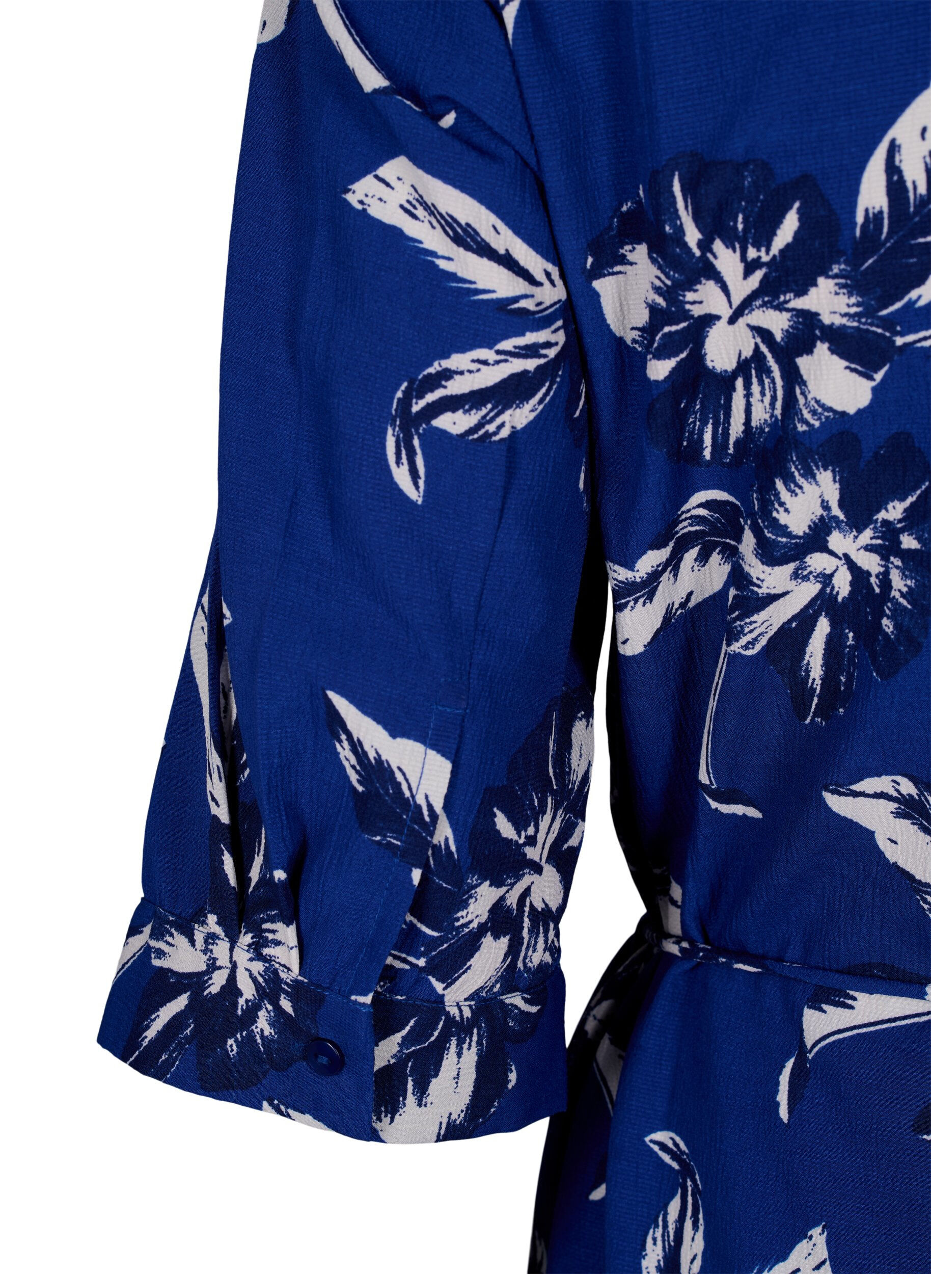Zizzi FLASH &ndash; Hemdkleid mit Blumenmuster, Navy Blazer Flower, Packshot image number 3
