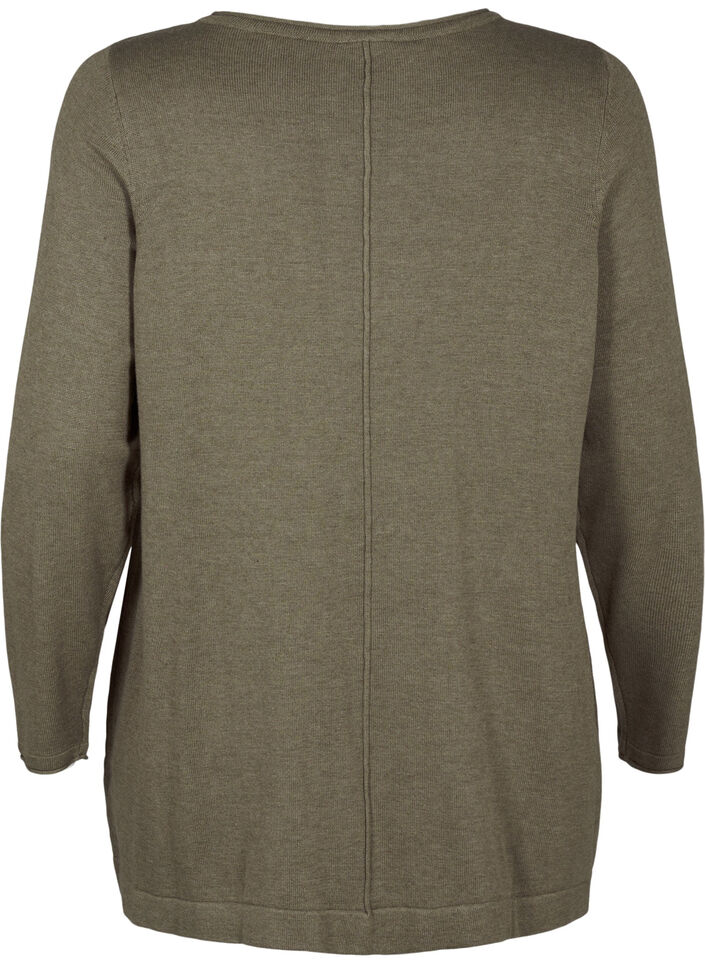 Gestrickte Bluse aus Baumwoll-Viskose-Mischung, Grün, Packshot image number 1
