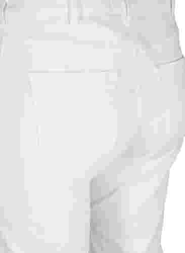 7/8-Jeans mit Fransensaum und hoher Taille, White, Packshot image number 3