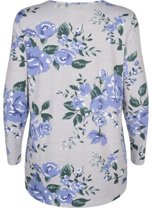  Bluse mit Blumenmuster und langen Ärmeln, Light Mel. AOP, Packshot image number 1