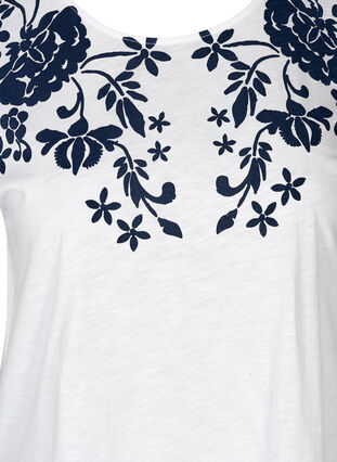T-Shirt mit Print, Bright White W. mood indigo, Packshot image number 2