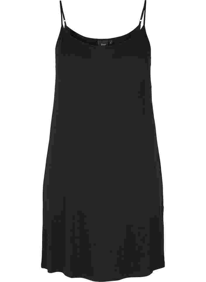 Einfarbiges Unterkleid aus Viskose, Black, Packshot image number 0