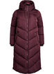 Langer Puffermantel mit Kapuze und Taschen, Dunkles Bordeaux, Packshot image number 0