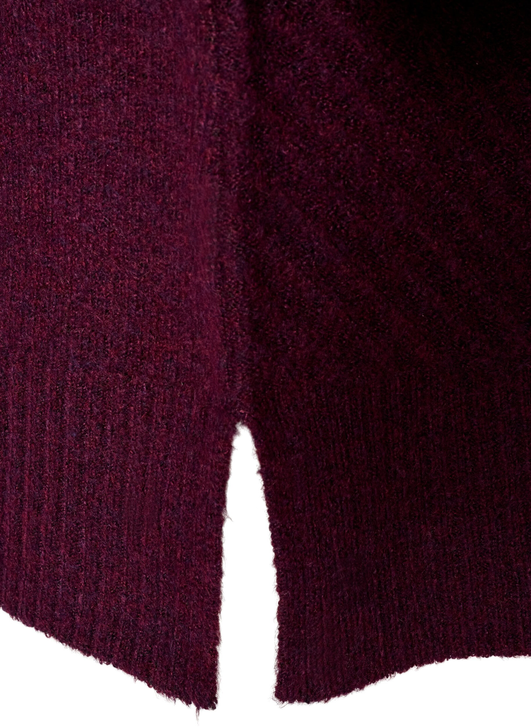ZizziKurzes Strickkleid mit V-f&ouml;rmigem Strukturmuster, Rot, Packshot image number 3