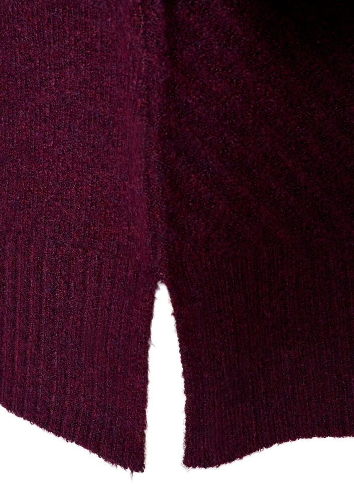 Kurzes Strickkleid mit V-f&ouml;rmigem Strukturmuster, Rot, Packshot image number 3