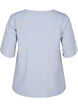 Bluse aus Viskose mit V-Ausschnitt und Aufdruck, Blau, Packshot image number 1