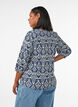 Gemusterte Bluse aus Viskose mit 3/4-&Auml;rmeln, Blau, Model image number 2