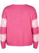 Gestreifter Strickpullover mit grafischem Muster, Raspberry Rose Comb, Packshot image number 1