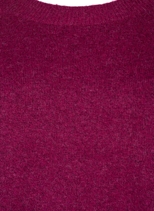 Gestrickter Melange-Pullover mit Perlenknöpfen an den Seiten	, Raspberry Mel., Packshot image number 2