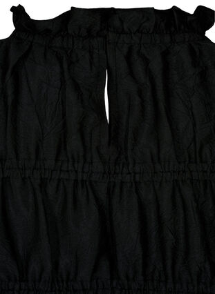 Kleid mit Rüschen und elastischen Schnittlinien, Black, Packshot image number 3