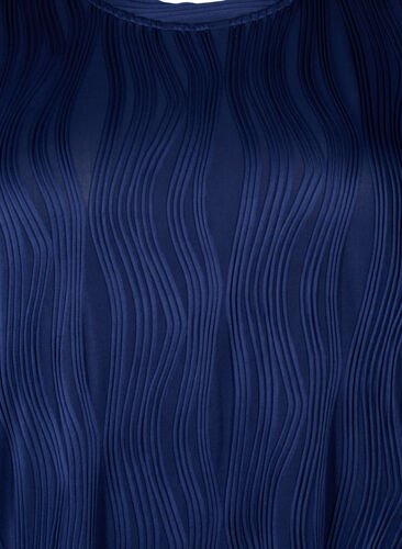 Langärmliges Kleid mit Texturmuster, Maritime Blue, Packshot image number 2