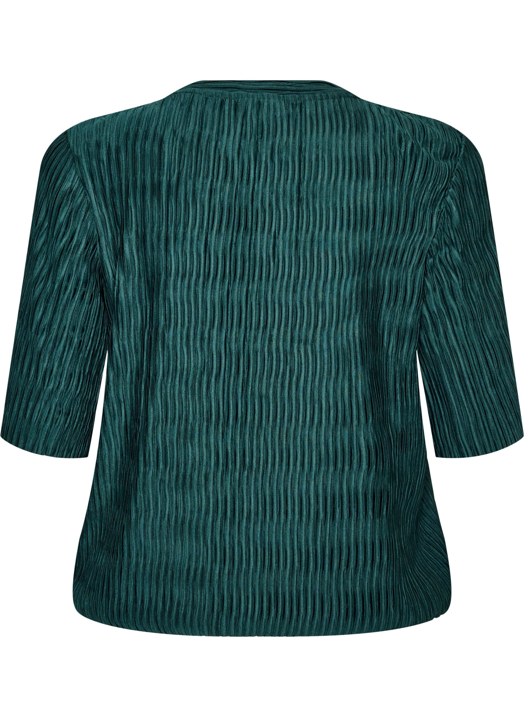 ZizziBluse mit welliger Struktur und Ballonform, Gr&uuml;n, Packshot image number 1